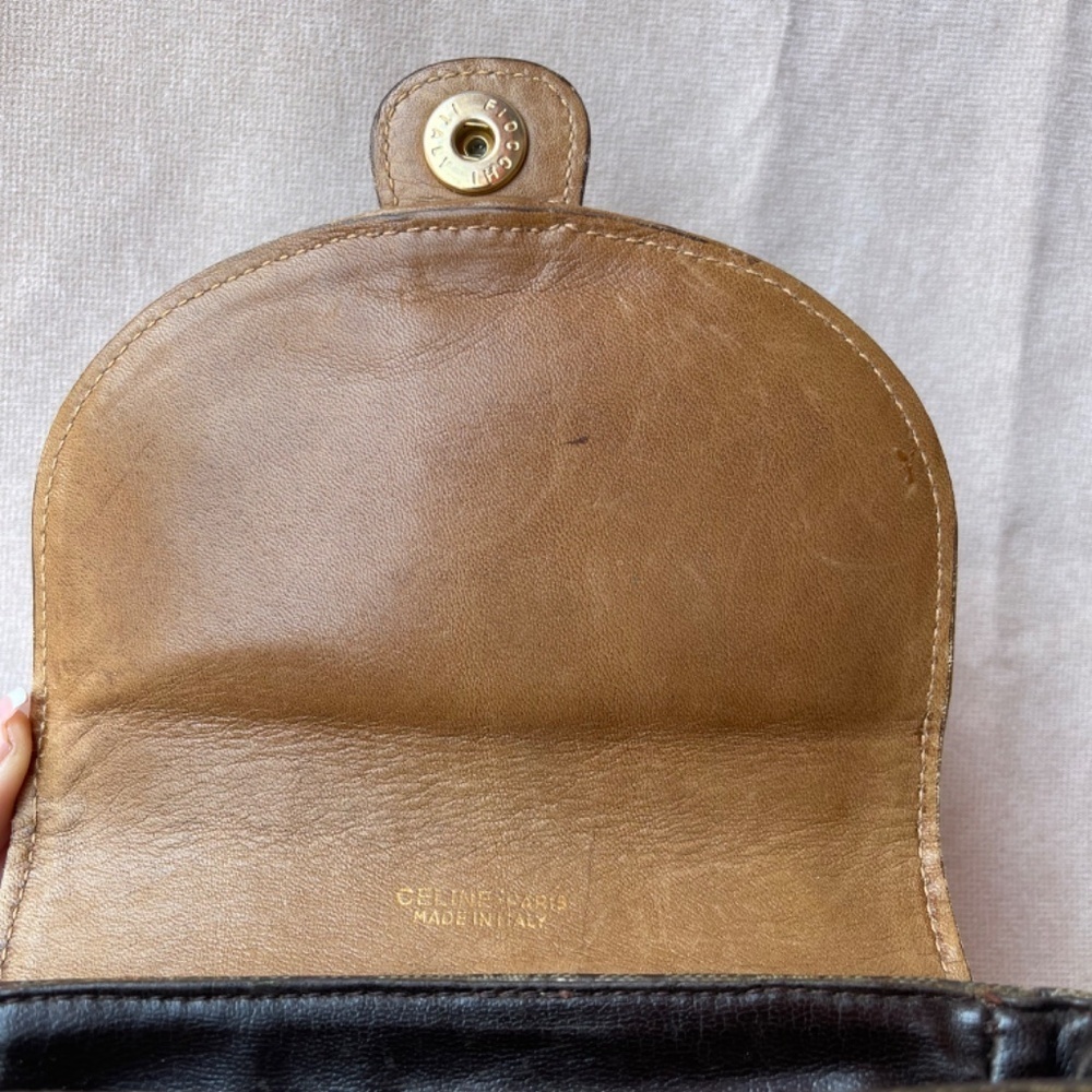 Celine Rare Collectible Leather Horse Pocket Monogram Crossbody Bag purse - Picture 6 of 12